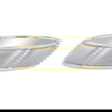 Two Tone Matte Polished Edge 6mm Wedding Band 0
