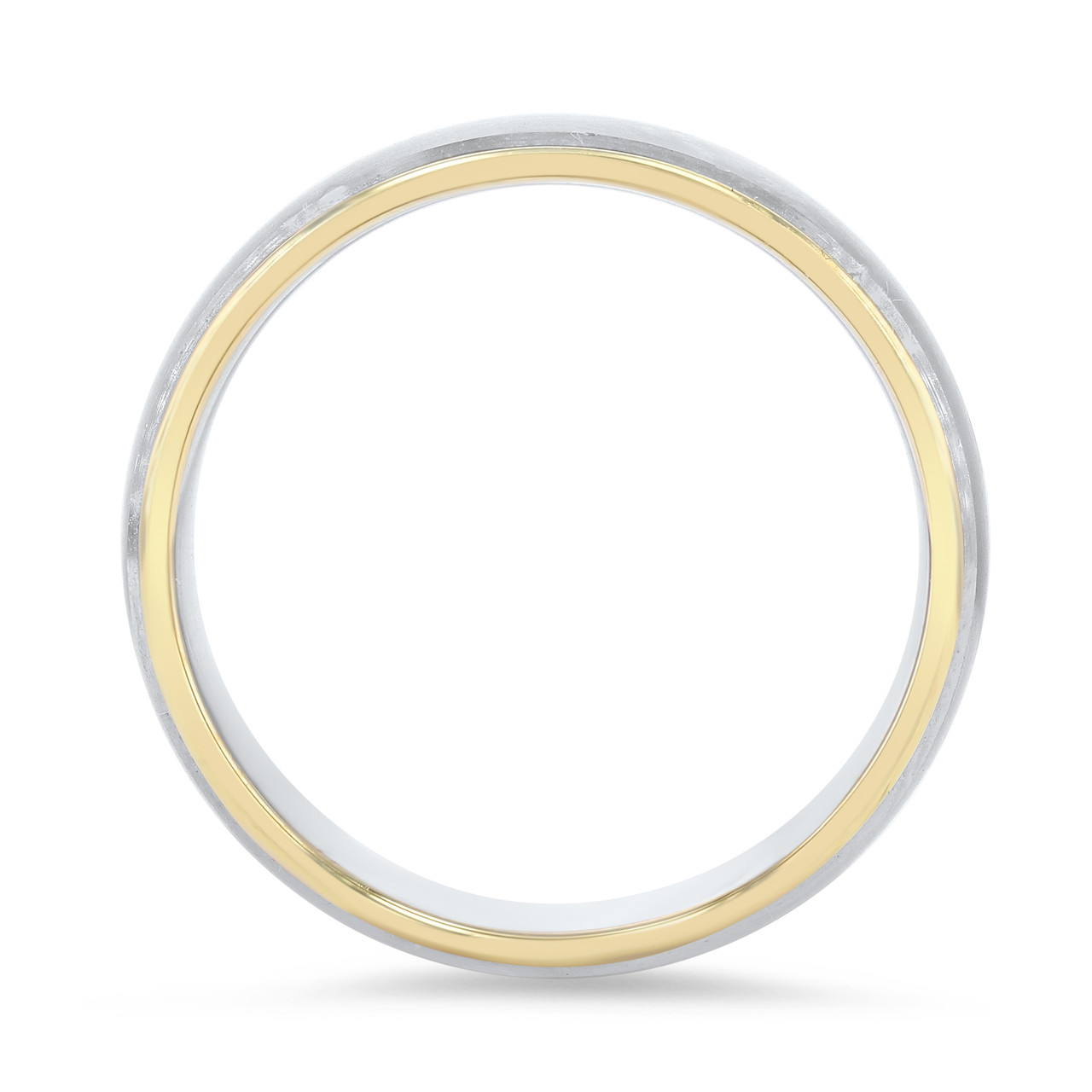 Two Tone Matte Polished Edge 6mm Wedding Band 2