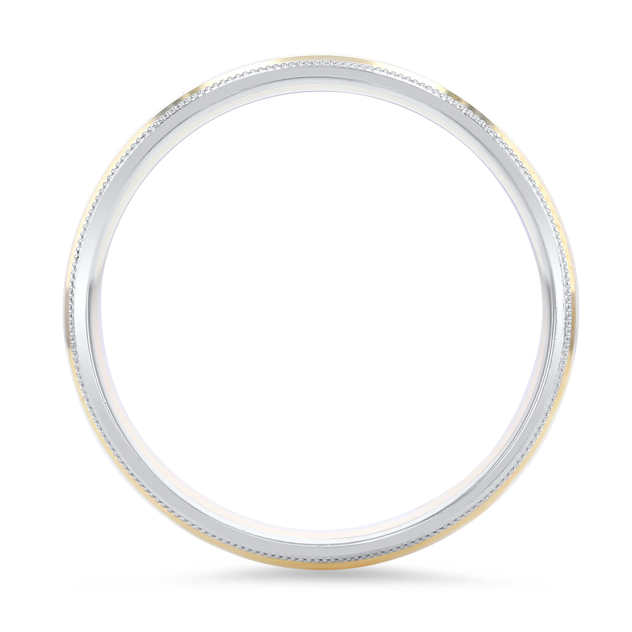 Two Tone Milgrain 6mm Wedding Band 2