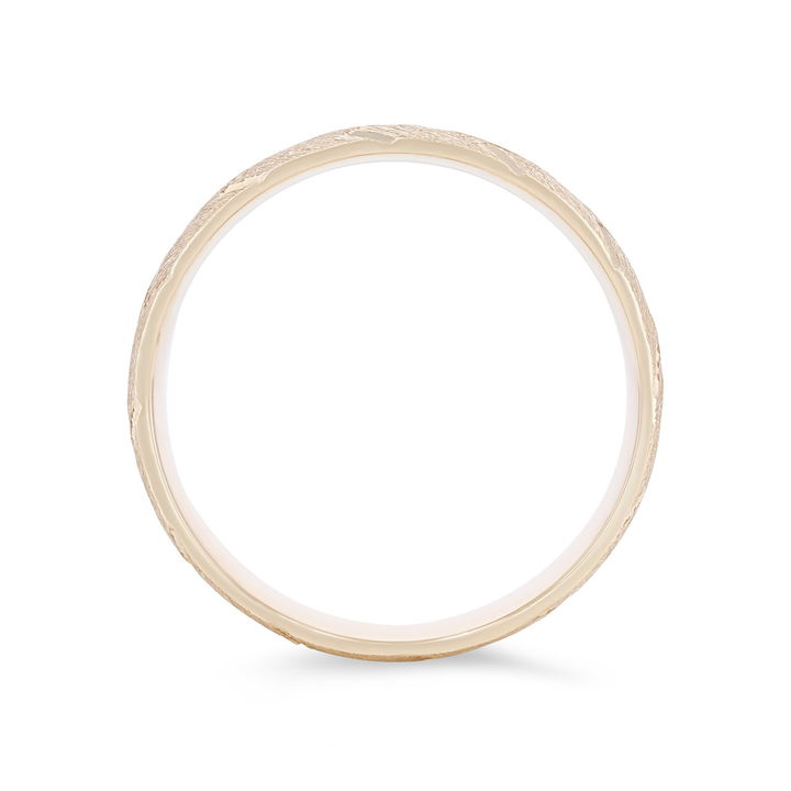 Matte Shimmer Braided 8mm Wedding Band In Yellow Gold 14K