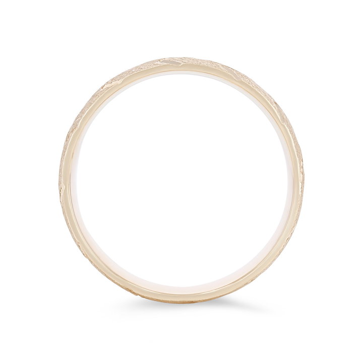 Matte Shimmer Braided 8mm Wedding Band In Yellow Gold 14K