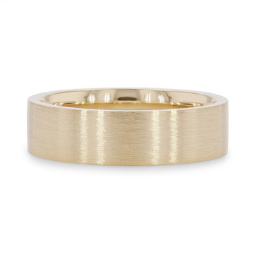 Matte Flat Edge 6mm Wedding Band In White Gold 14K
