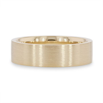 Matte Flat Edge 6mm Wedding Band In White Gold 14K