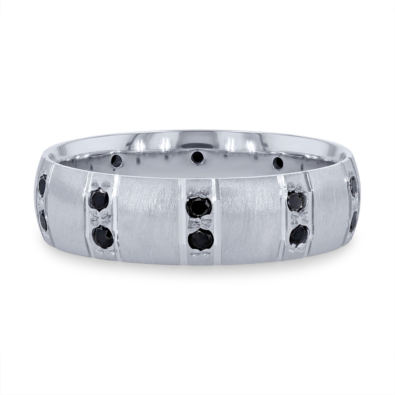 Black Diamond Shimmer Matte 6mm Wedding Band 0