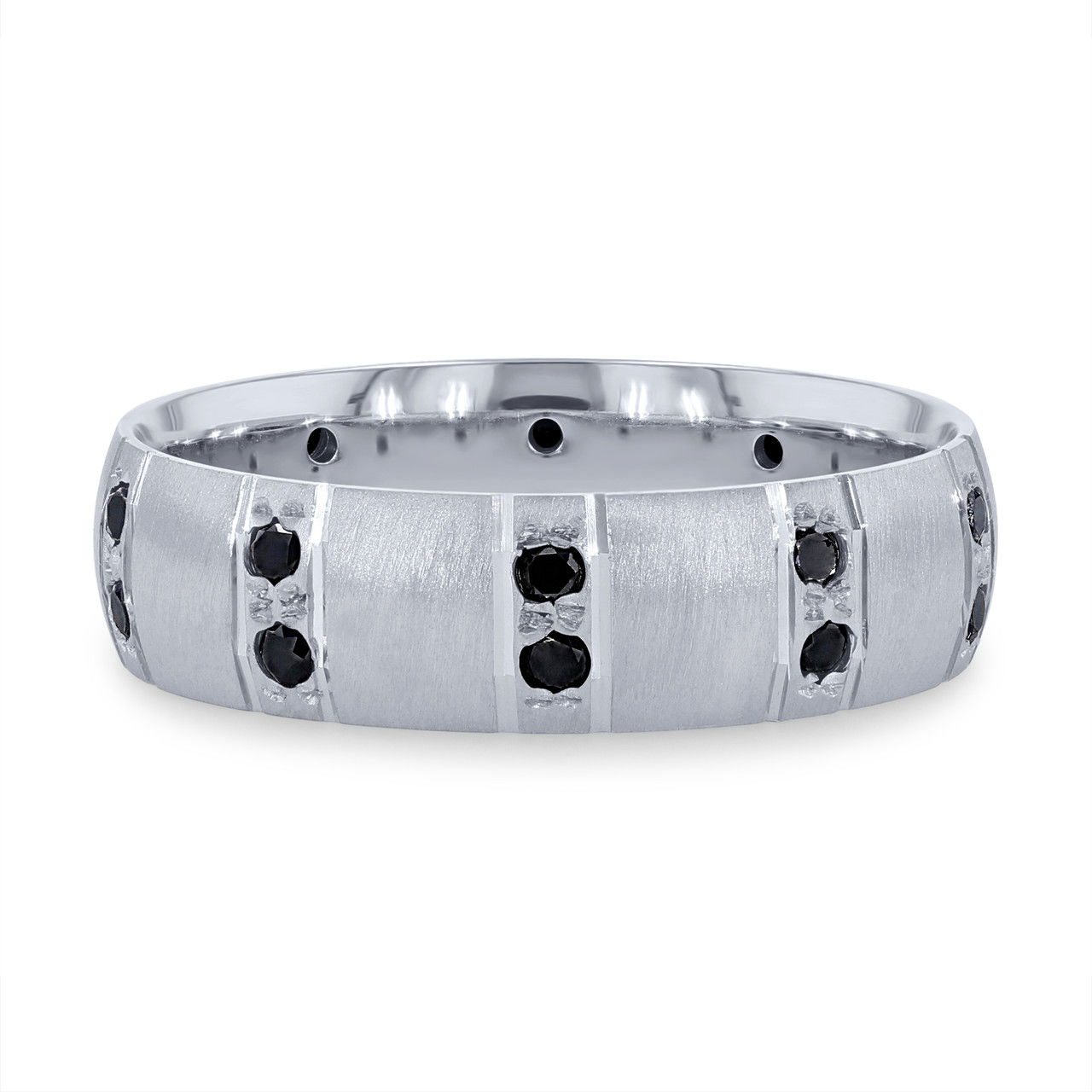 Black Diamond Shimmer Matte 6mm Wedding Band