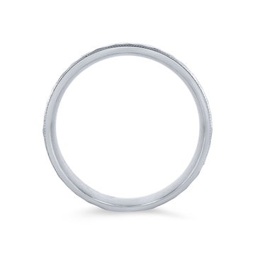 Hammered Milgrain 8mm Wedding Band In White Gold 14K