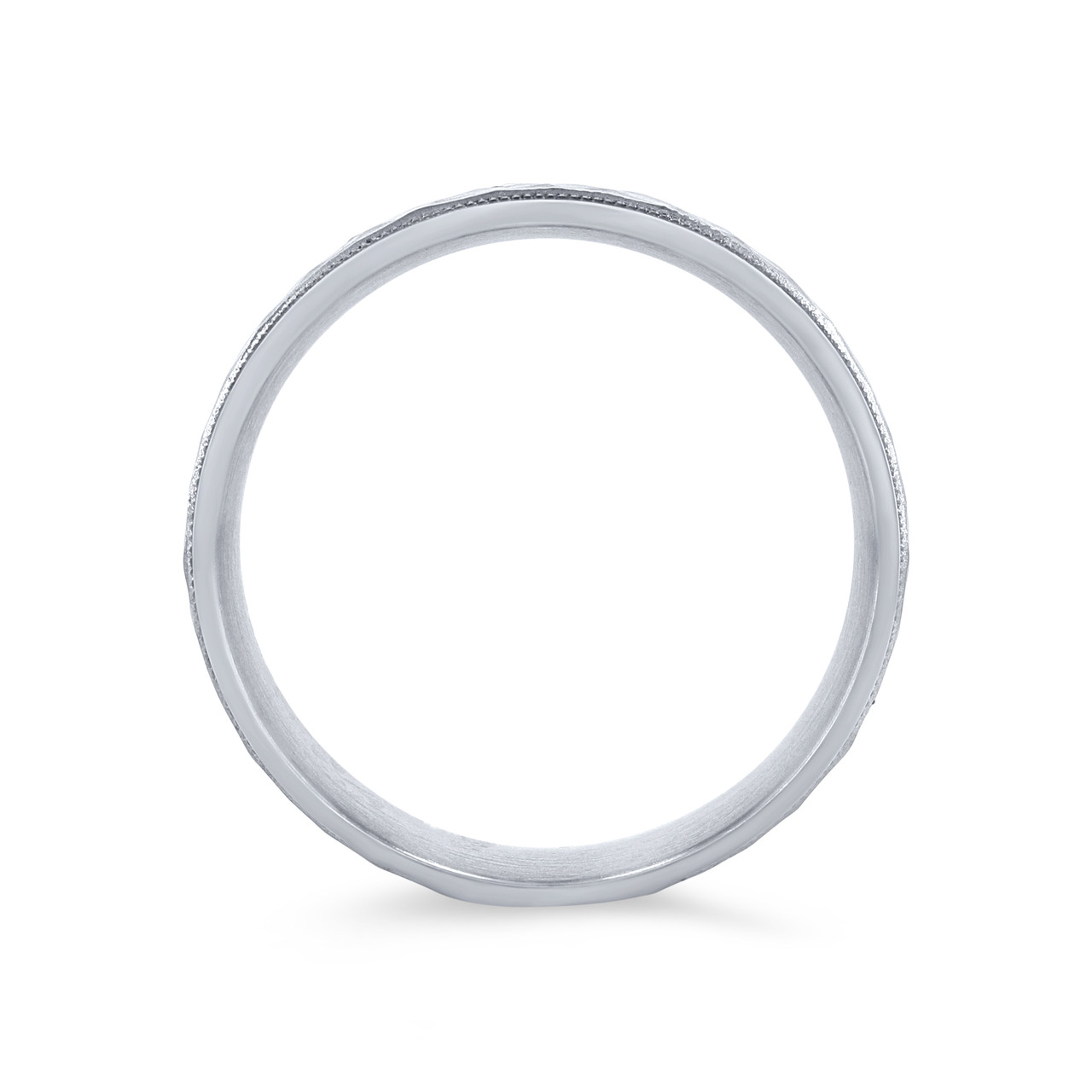 Hammered Milgrain 8mm Wedding Band 2