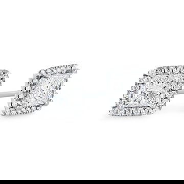 Halo Princess Diamond Stud Earrings 0