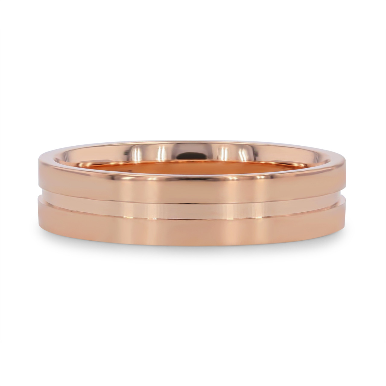 Polished Groove 5mm Wedding Band 0
