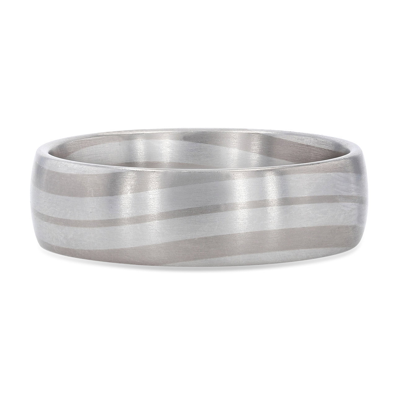 Marble Mixed Metal 6.5mm Wedding Band 0