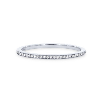 Beadset Milgrain Wedding Band In White Gold 14K