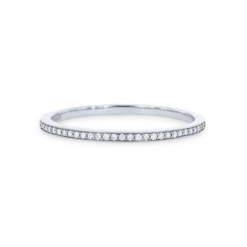 Beadset Milgrain Wedding Band In White Gold 14K