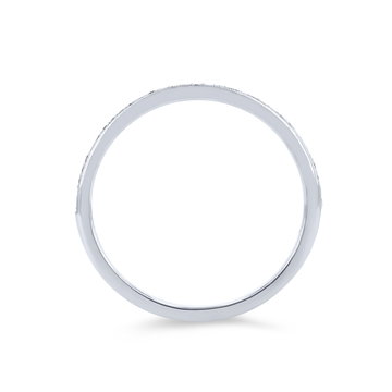 Beadset Milgrain Wedding Band In White Gold 14K
