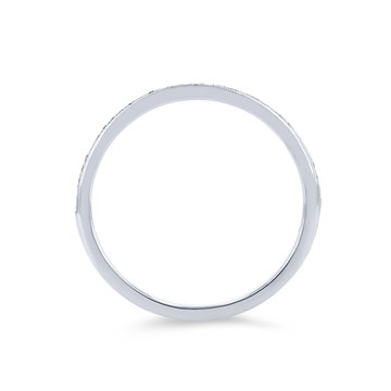 Beadset Milgrain Wedding Band In White Gold 14K