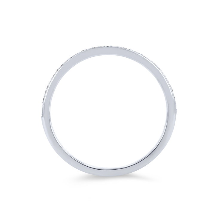 Beadset Milgrain Wedding Band In White Gold 14K