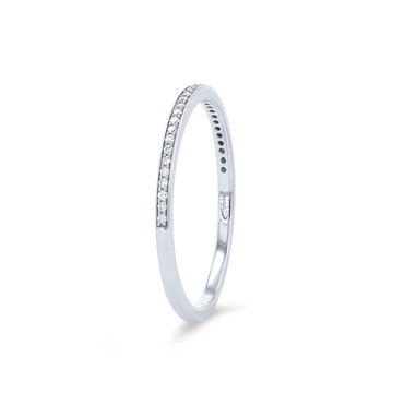 Beadset Milgrain Wedding Band In White Gold 14K