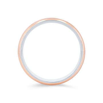 Matte Inlay 7mm Wedding Band In White And Yellow Gold 14K