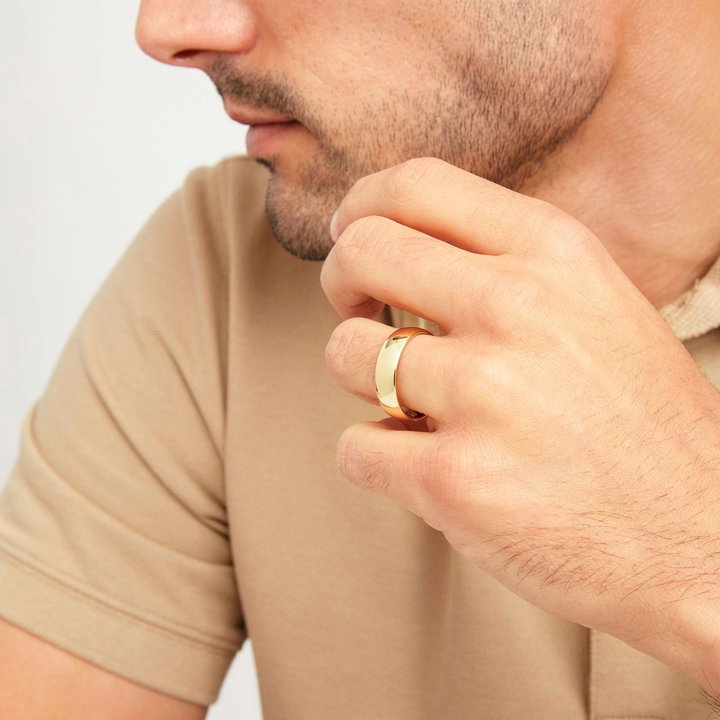 Classic Dome 6mm Wedding Band In Yellow Gold 14K