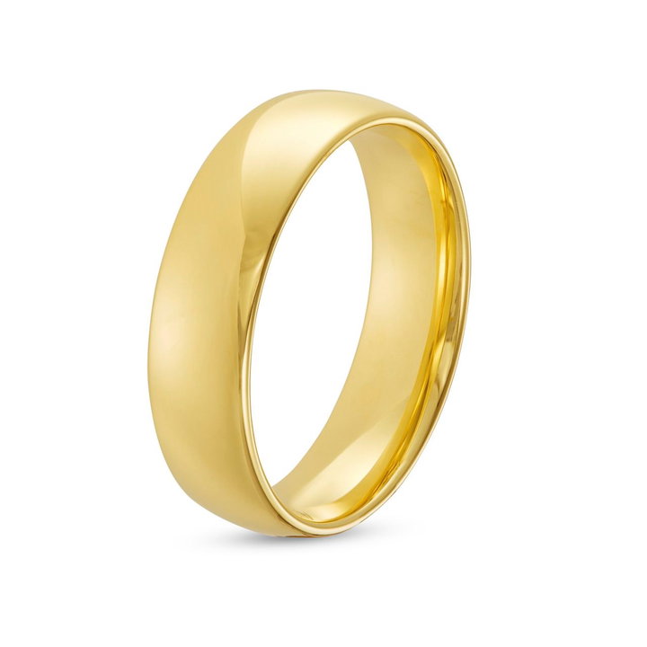 Classic Dome 6mm Wedding Band In Yellow Gold 14K