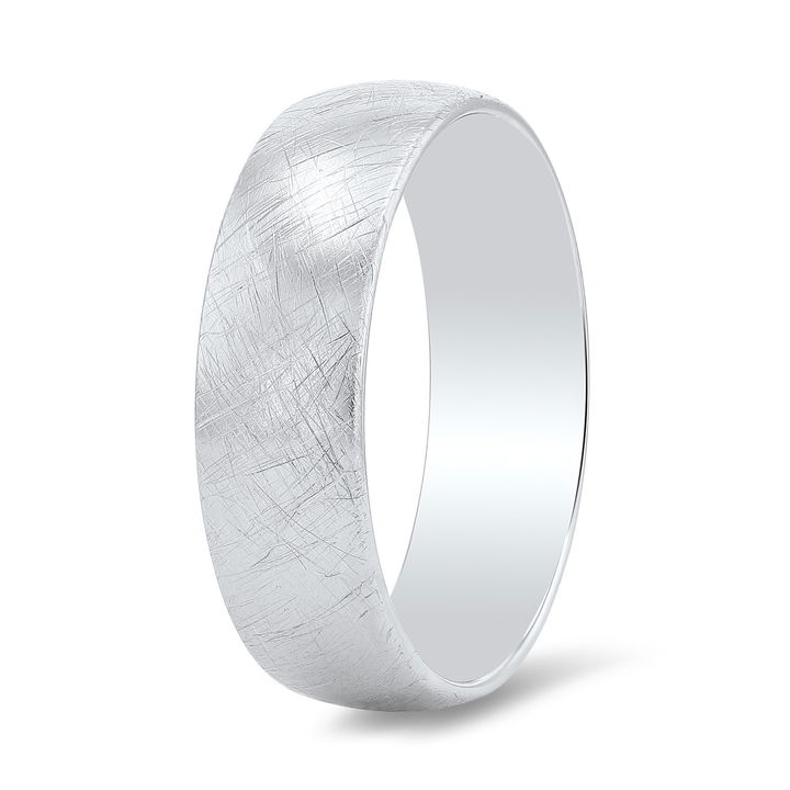 Platinum Wire Matte 6.5mm Wedding Band
