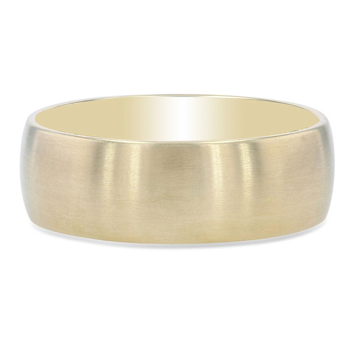Platinum Classic Dome Matte 7.5mm Wedding Band