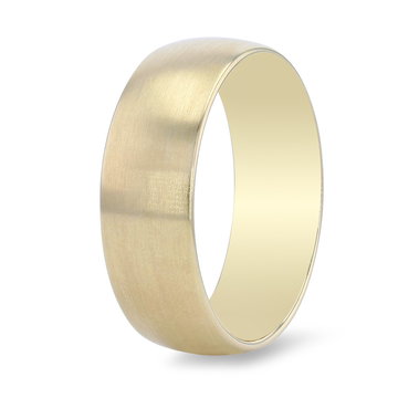 Classic Dome Matte 7.5mm Wedding Band In Yellow Gold 14K