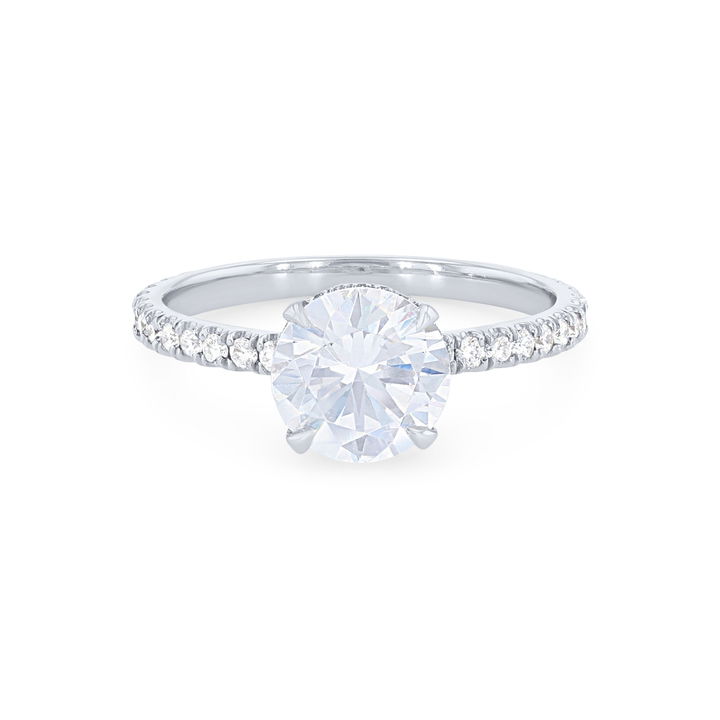 White Gold 18K Michael M. Crown Round Hidden Halo Engagement Setting