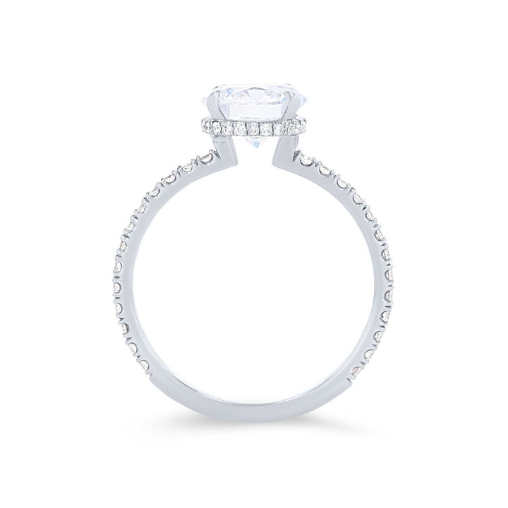 White Gold 18K Michael M. Crown Round Hidden Halo Engagement Setting