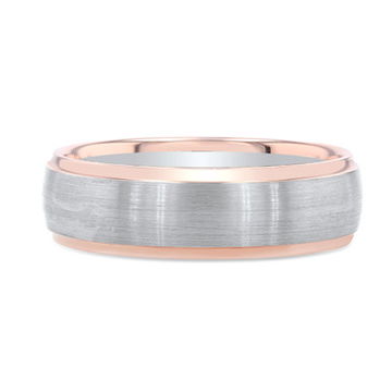 Two Tone Matte Step Edge 6.5mm Wedding Band 0