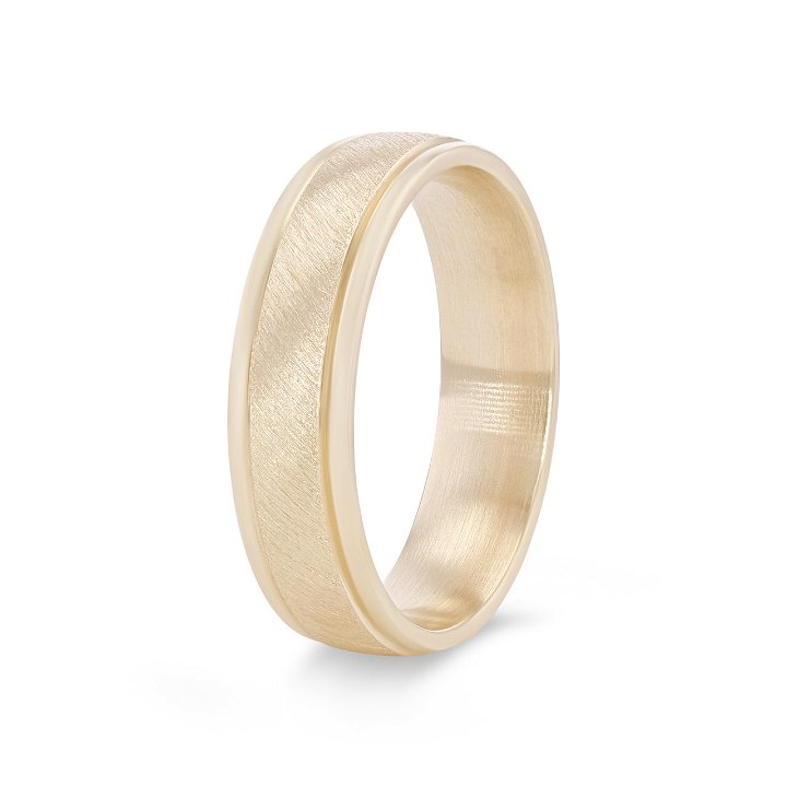 White Gold 14K Wire Matte 6mm Wedding Band