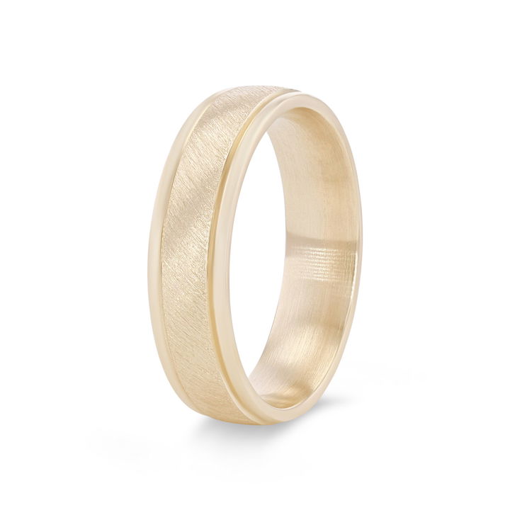 Wire Matte 6mm Wedding Band In White Gold 14K