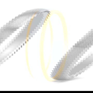 Two Tone Matte 6mm Wedding Band 1