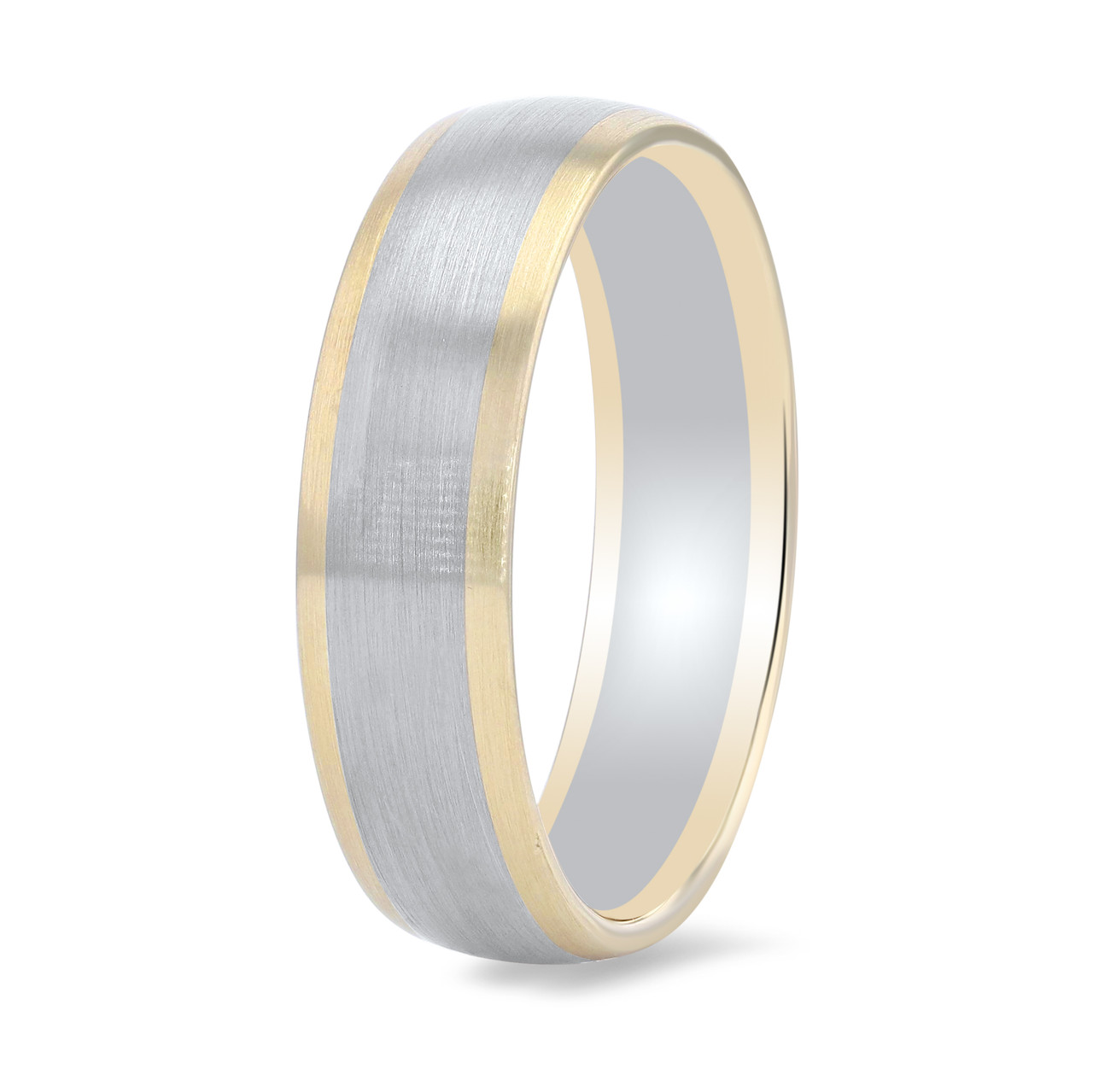 Two Tone Matte 6mm Wedding Band 1