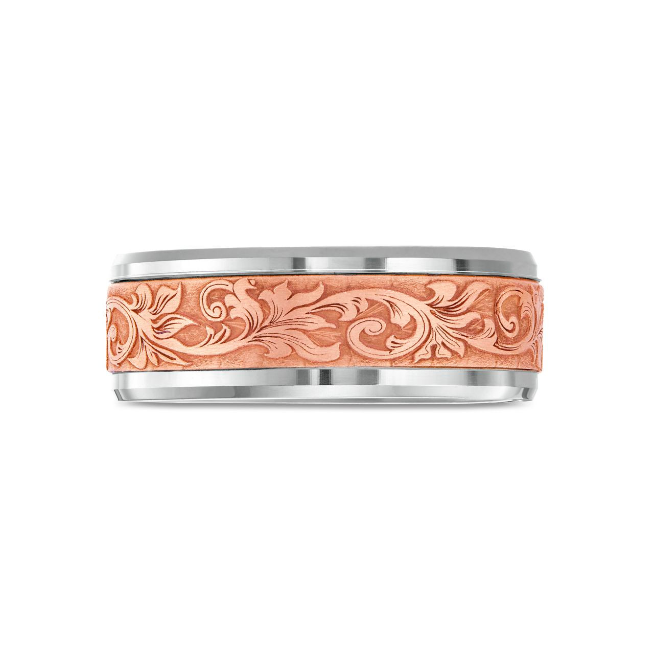 Carved Filigree 8mm Wedding Band 0