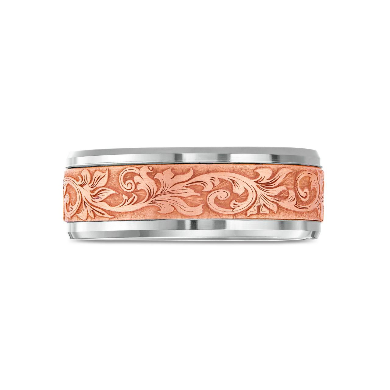 Carved Filigree 8mm Wedding Band 0