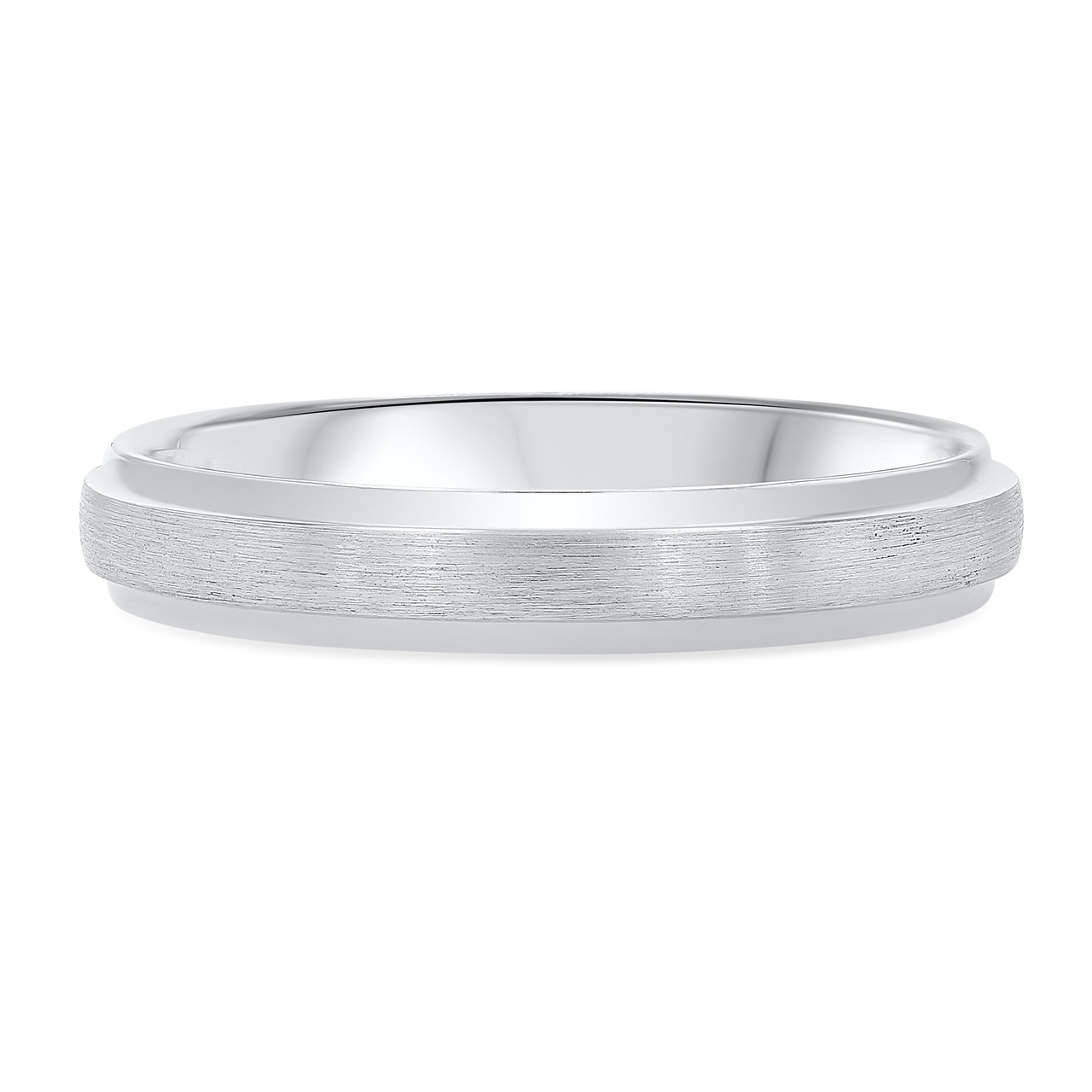 Matte Bevel Edge 4mm Wedding Band 0