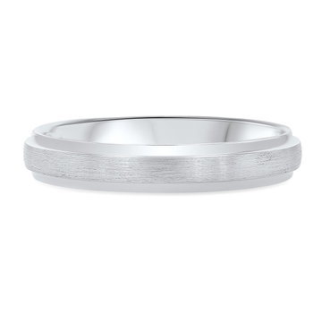 Matte Bevel Edge 4mm Wedding Band In Yellow Gold 14K
