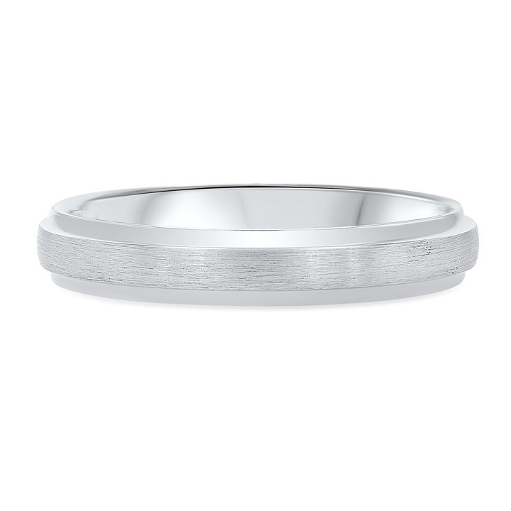 Matte Bevel Edge 4mm Wedding Band In Yellow Gold 14K