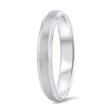Matte Bevel Edge 4mm Wedding Band In Yellow Gold 14K