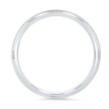 Matte Bevel Edge 4mm Wedding Band In Yellow Gold 14K