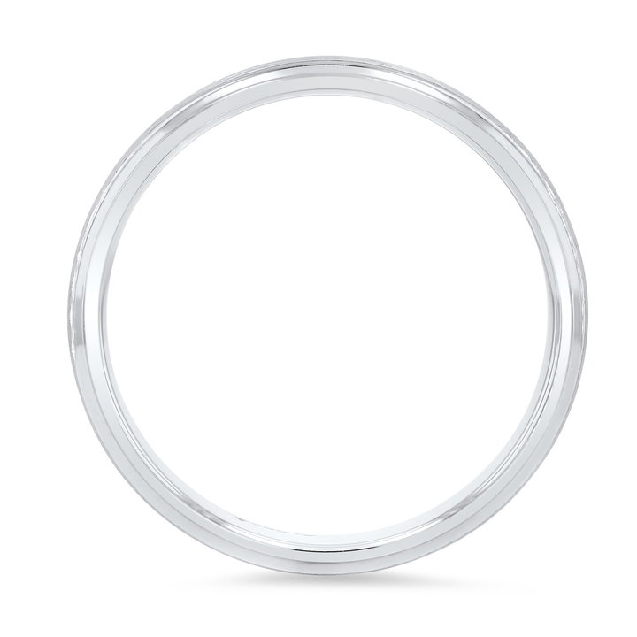 Matte Bevel Edge 4mm Wedding Band In Yellow Gold 14K