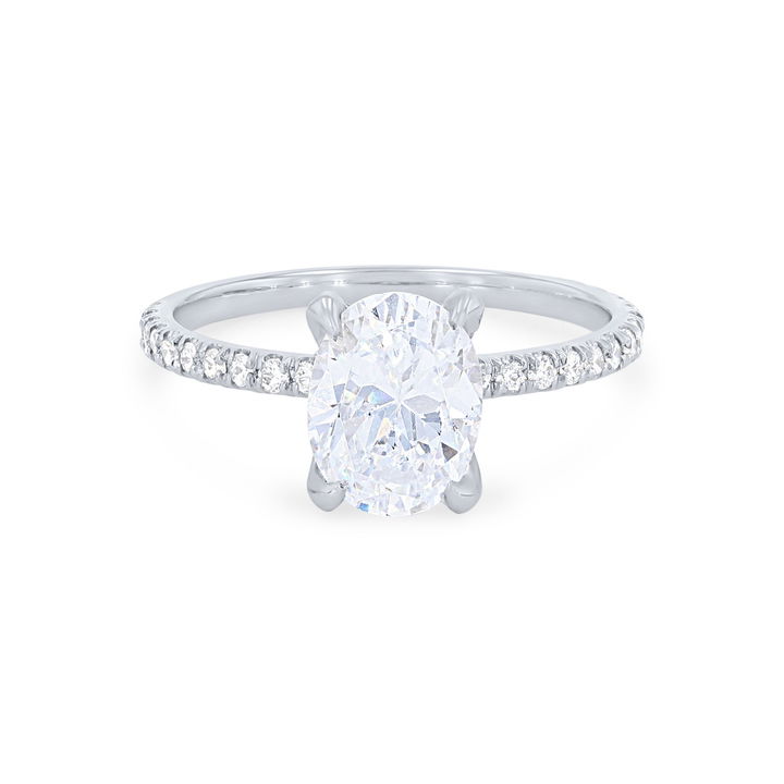 White Gold 18K Michael M. Crown Oval Hidden Halo Engagement Setting
