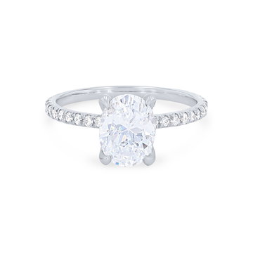 Michael M. Crown Oval Hidden Halo Engagement Setting In White Gold 18K