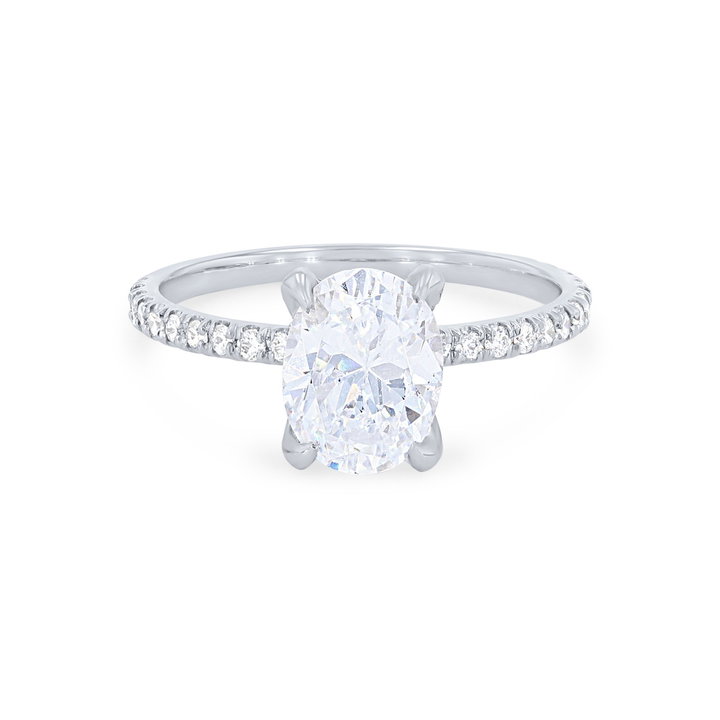 Michael M. Crown Oval Hidden Halo Engagement Setting In White Gold 18K