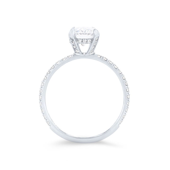 White Gold 18K Michael M. Crown Oval Hidden Halo Engagement Setting