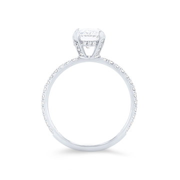Michael M. Crown Oval Hidden Halo Engagement Setting In White Gold 18K