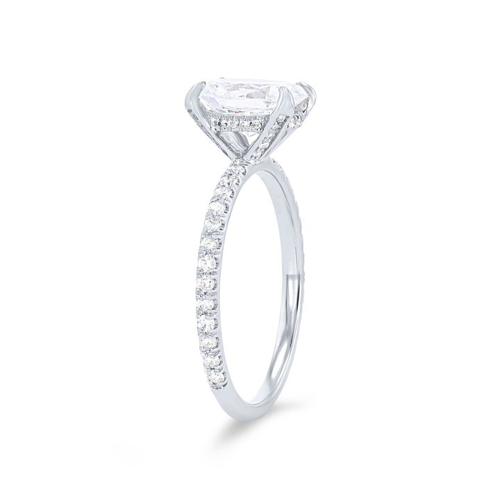 White Gold 18K Michael M. Crown Oval Hidden Halo Engagement Setting