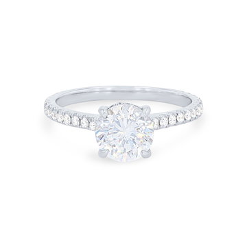 Michael M. Crown Hidden Halo Cathedral Engagement Setting In White Gold 18K