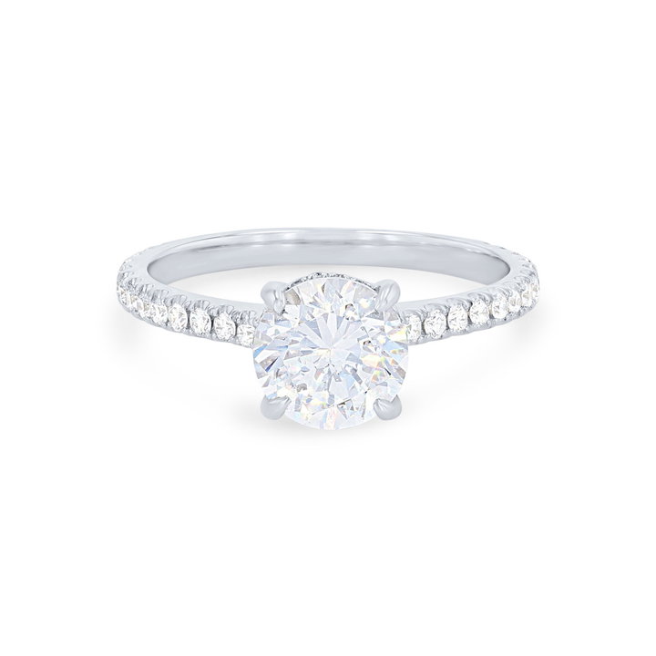 Michael M. Crown Hidden Halo Cathedral Engagement Setting In White Gold 18K