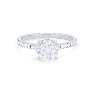 Michael M. Crown Hidden Halo Cathedral Engagement Setting In White Gold 18K